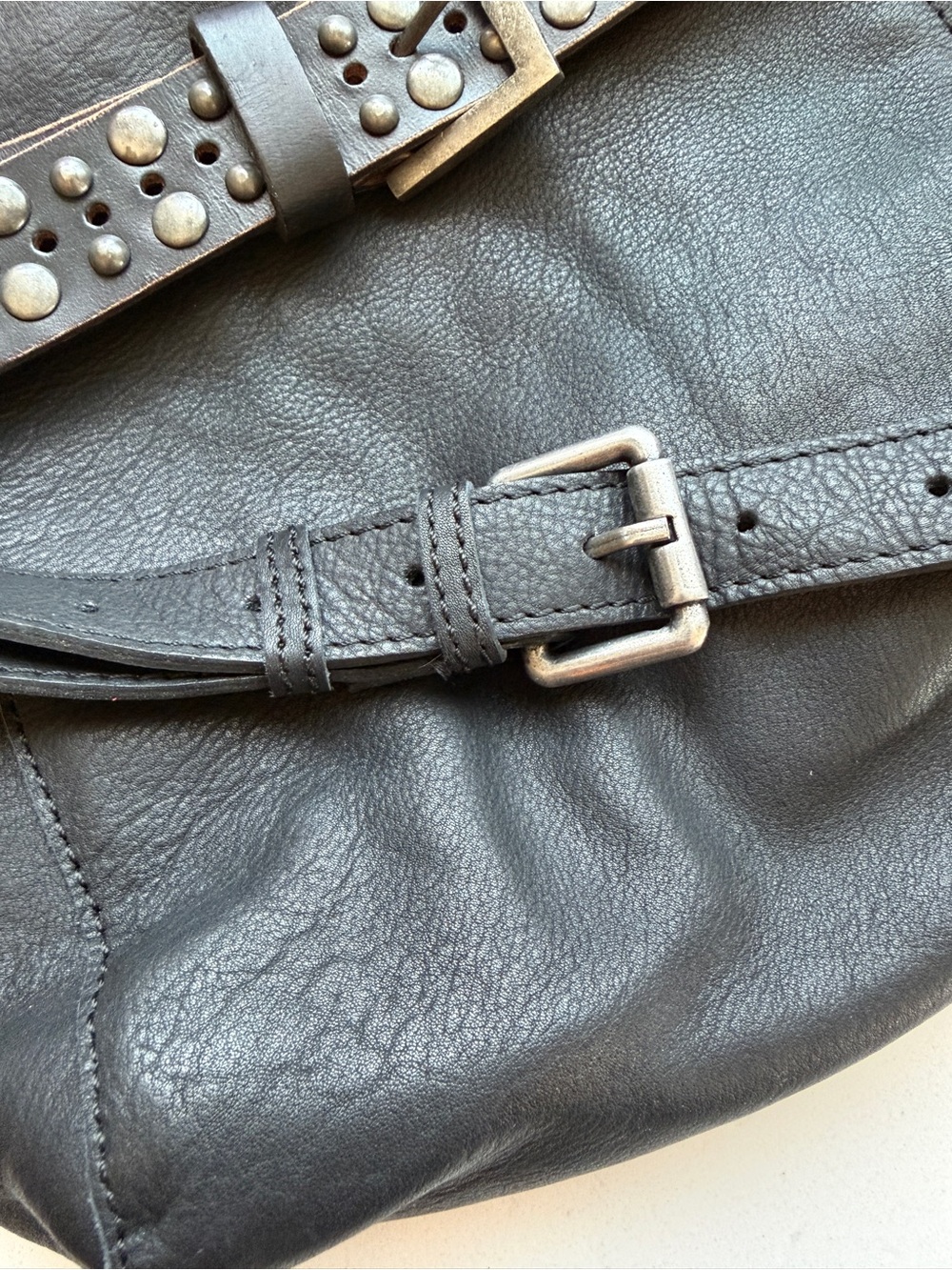 BRAND NEW- Free People Black Studded Leather Shoulder Bag - Picture 9 of 16